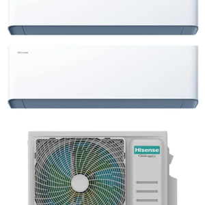 HISENSE Dual Split inverter Wi-Fi bianco unità esterna R32 5 kW unità interne 9000+9000 BTU