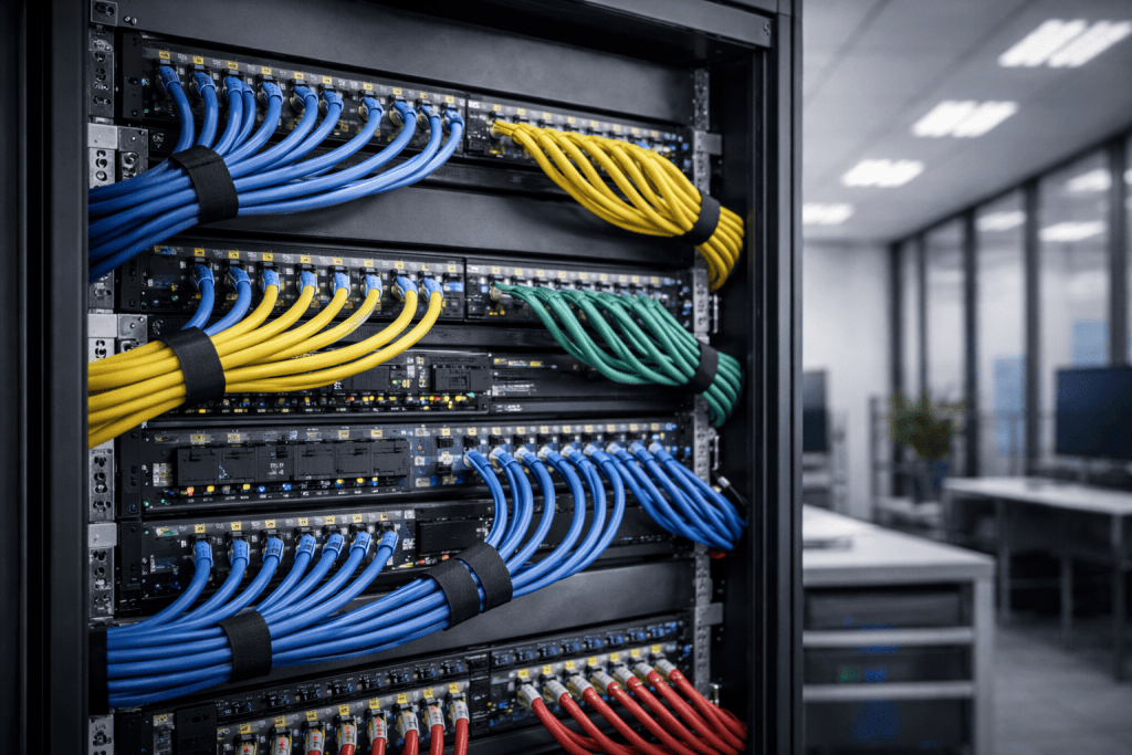 Installazioni e stesura cablaggio dati reti aziendali, cablaggi lan, cablaggi in categoria