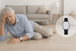 Orologio con rilevatore di caduta Vibby, sistema avviso chiamata, avviso di caduta, chiamata aiuto infermieri